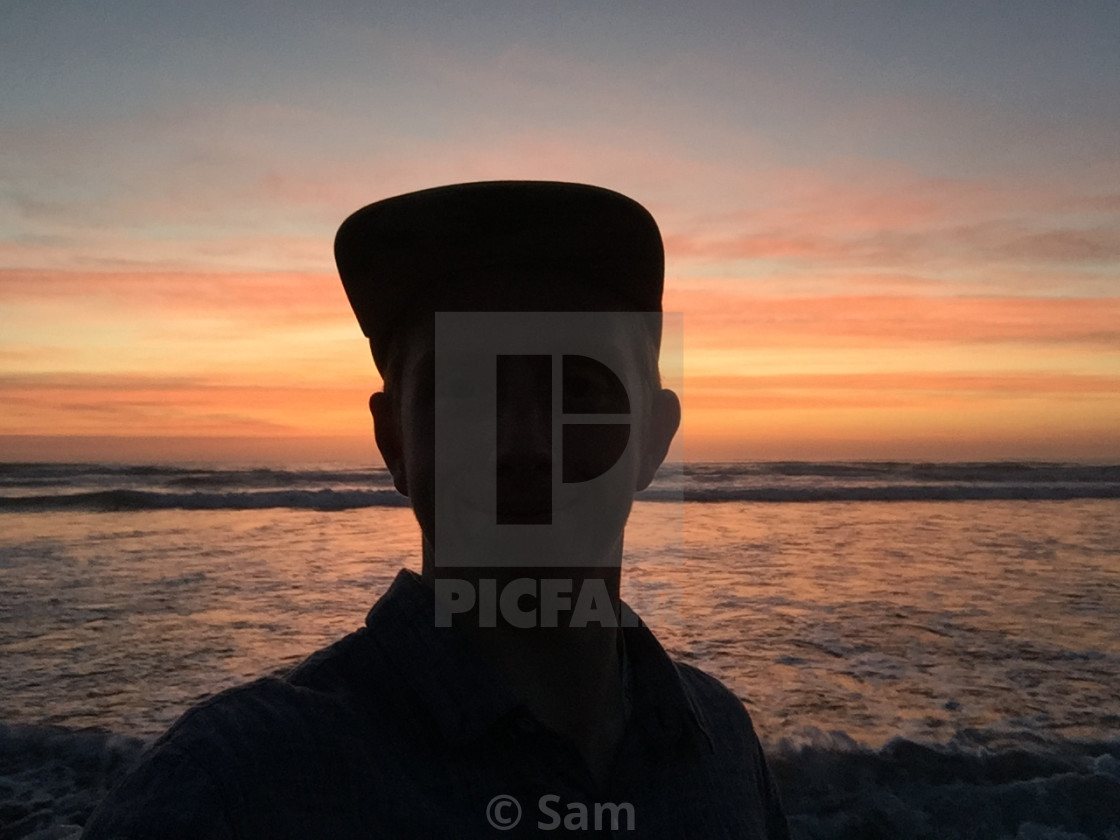 "Selfie with the Sunset" by Sam - $9.96 "Selfie with the Sunset" stock image