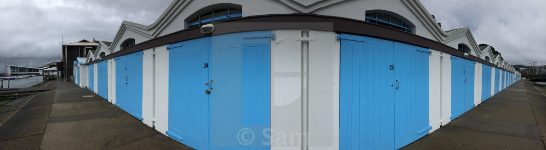 "Boat Sheds At Oriental Bay, Wellington" by Sam - $13.08 "Boat Sheds At Oriental Bay, Wellington" stock image