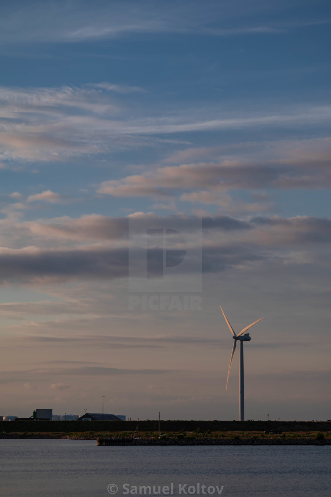 "Windmill observing the sunset" by Samuel Koltov - £15.00 "Windmill observing the sunset" stock image