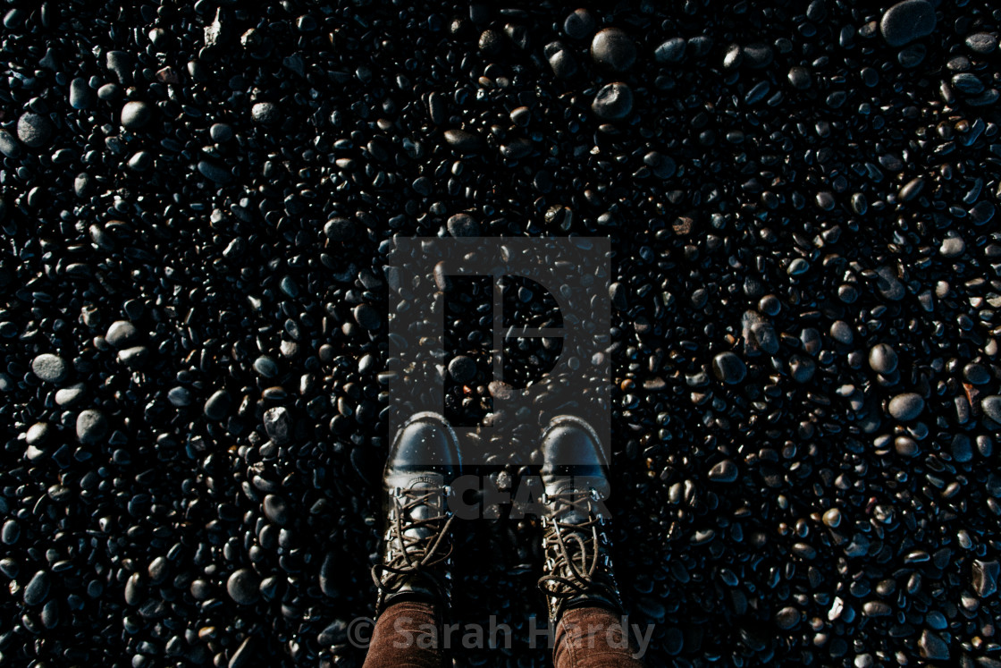 "Black Sand Beach" stock image