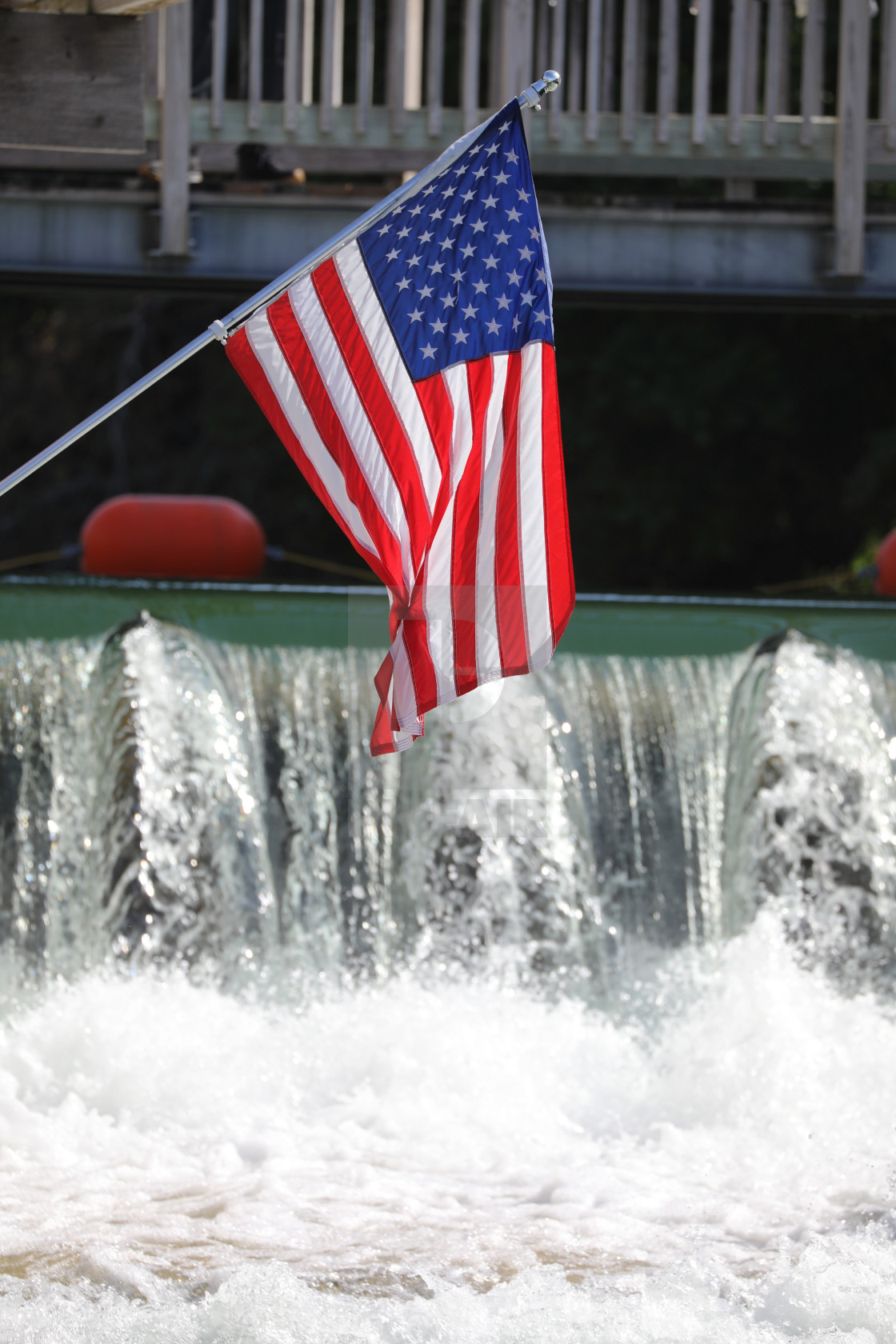 "Old Glory and Falls" stock image