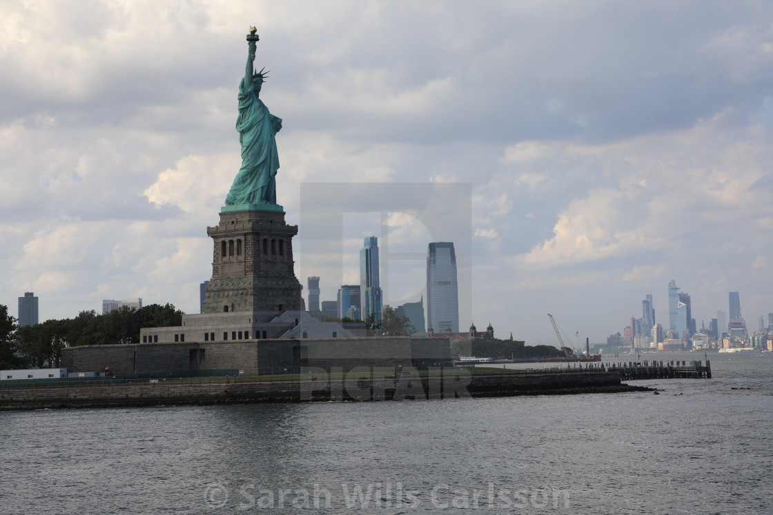 "Lady of Liberty and the City" stock image