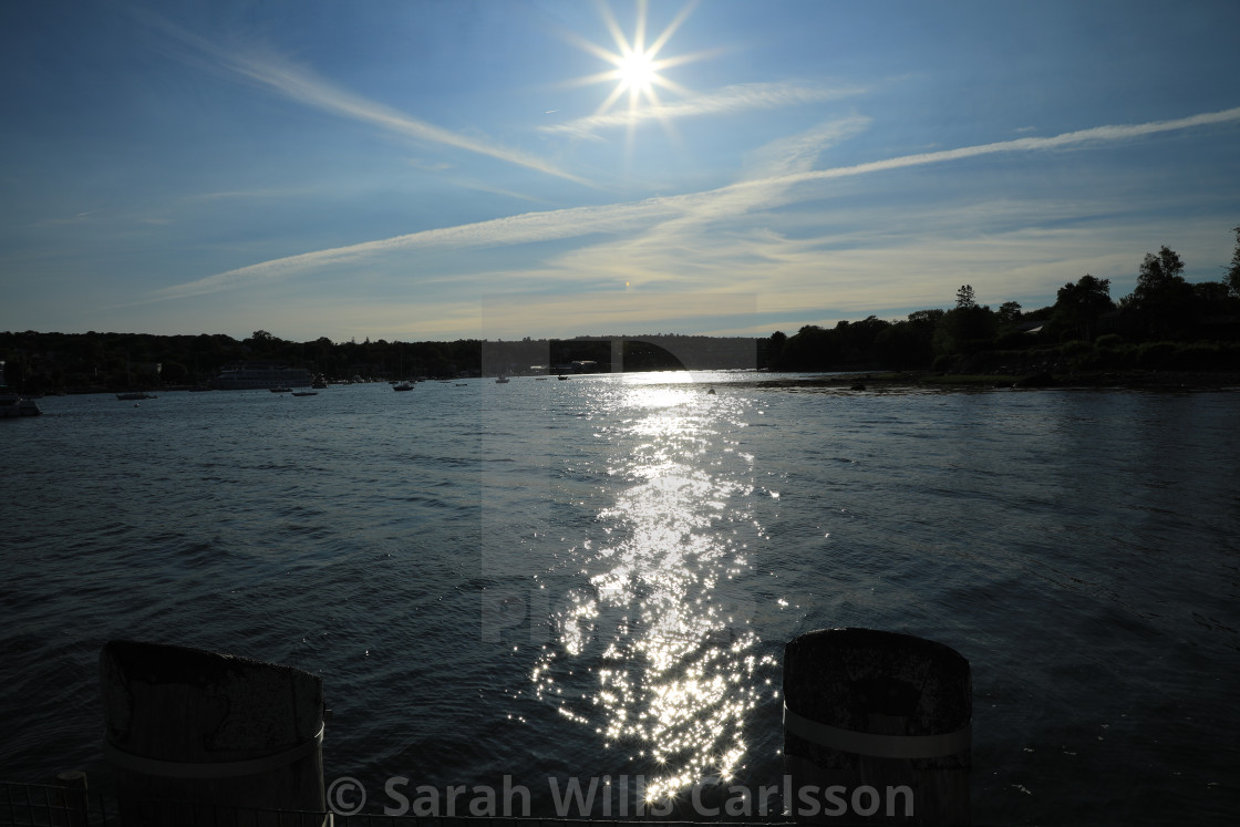 "Sunburst Over Belfast Bay" stock image