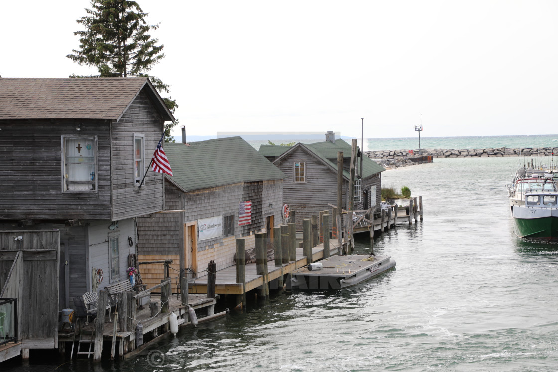 "Fishtown in Leland" stock image