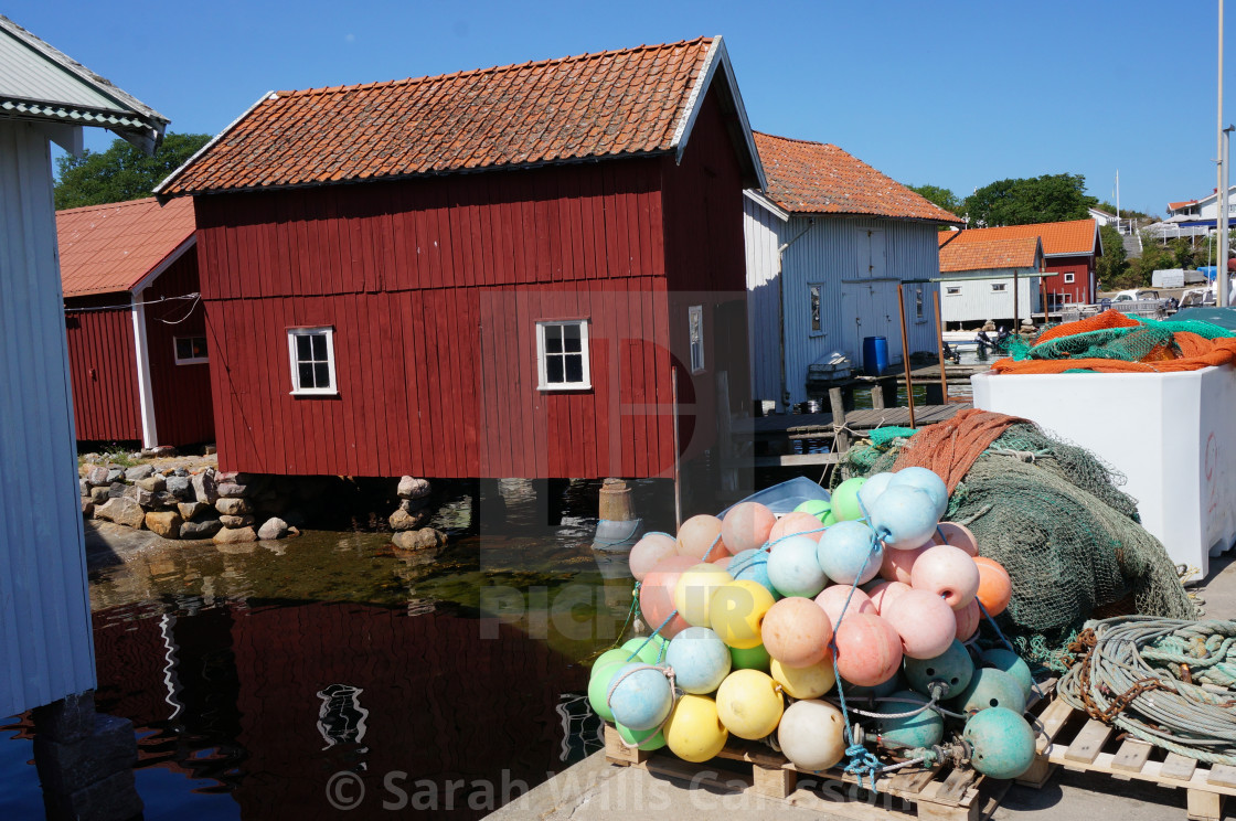 "Fishing Cottage and Gear" stock image