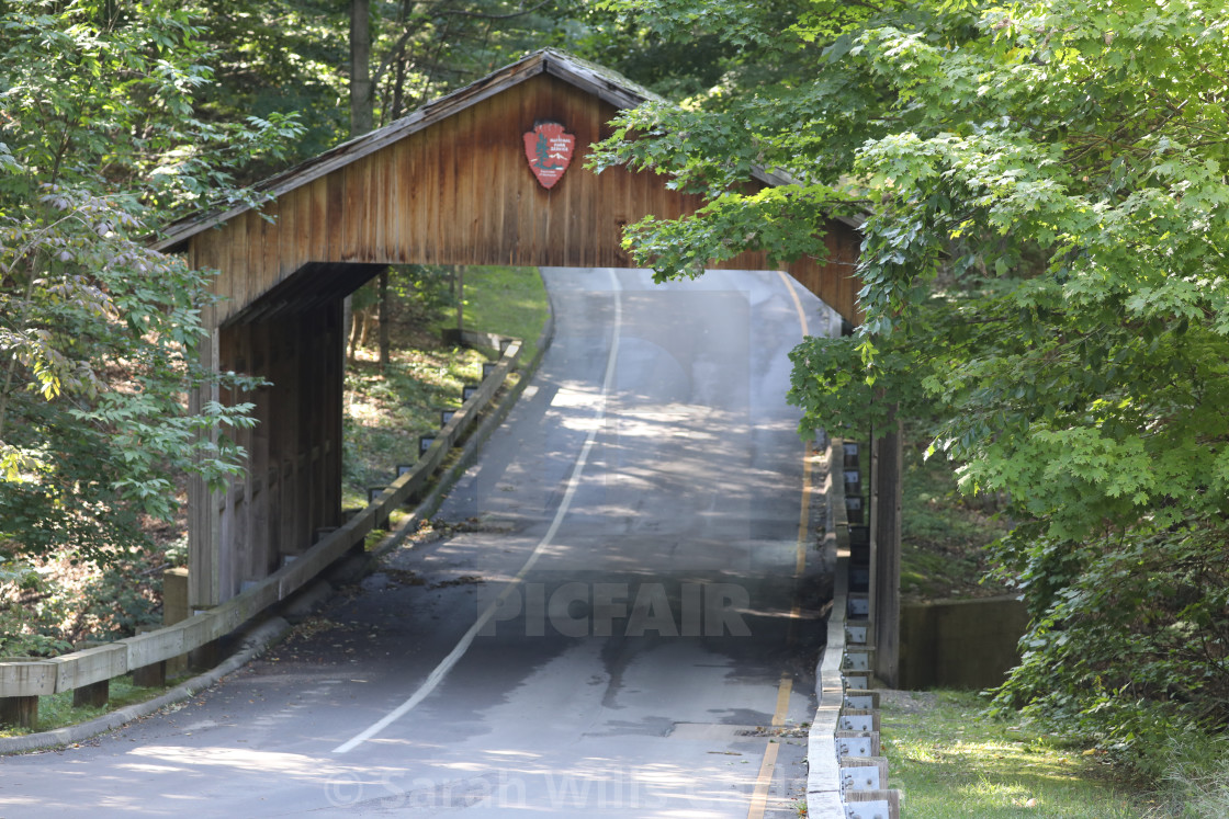 "Covered Bridge" stock image