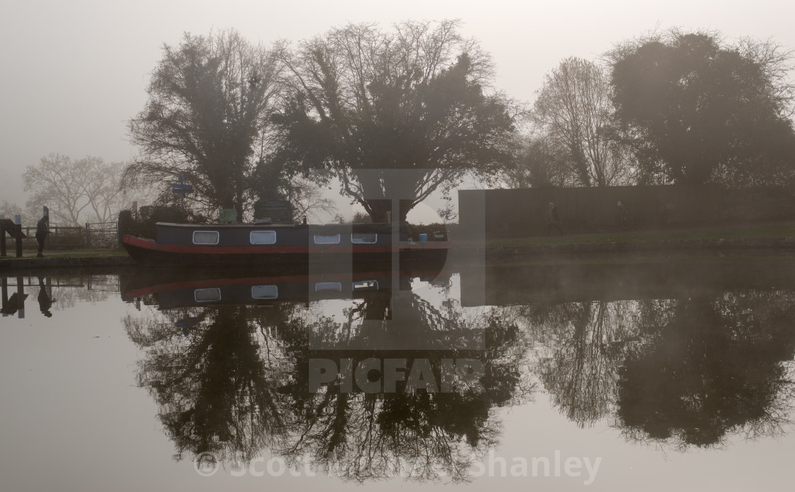 "White Winter on Canal" by Scott Michael Shanley - £12.40 "White Winter on Canal" stock image