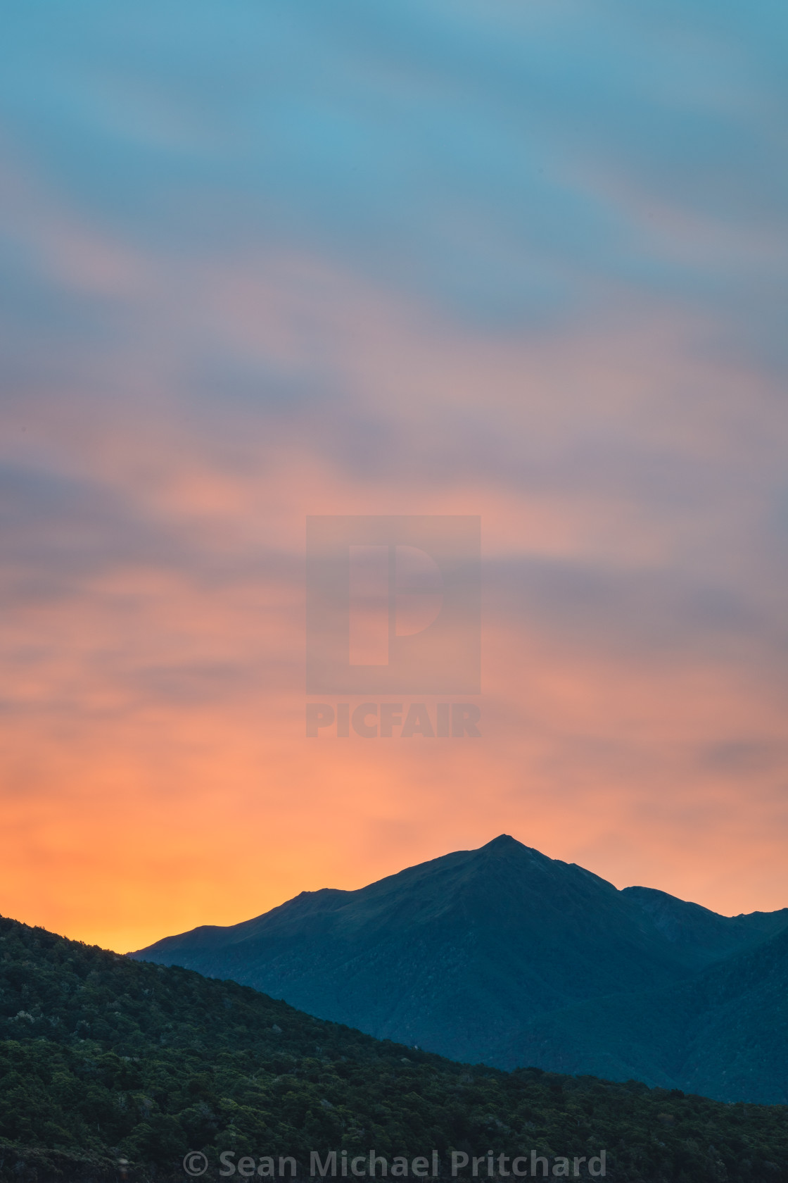 "DREAMY SUNSET HAZE." stock image