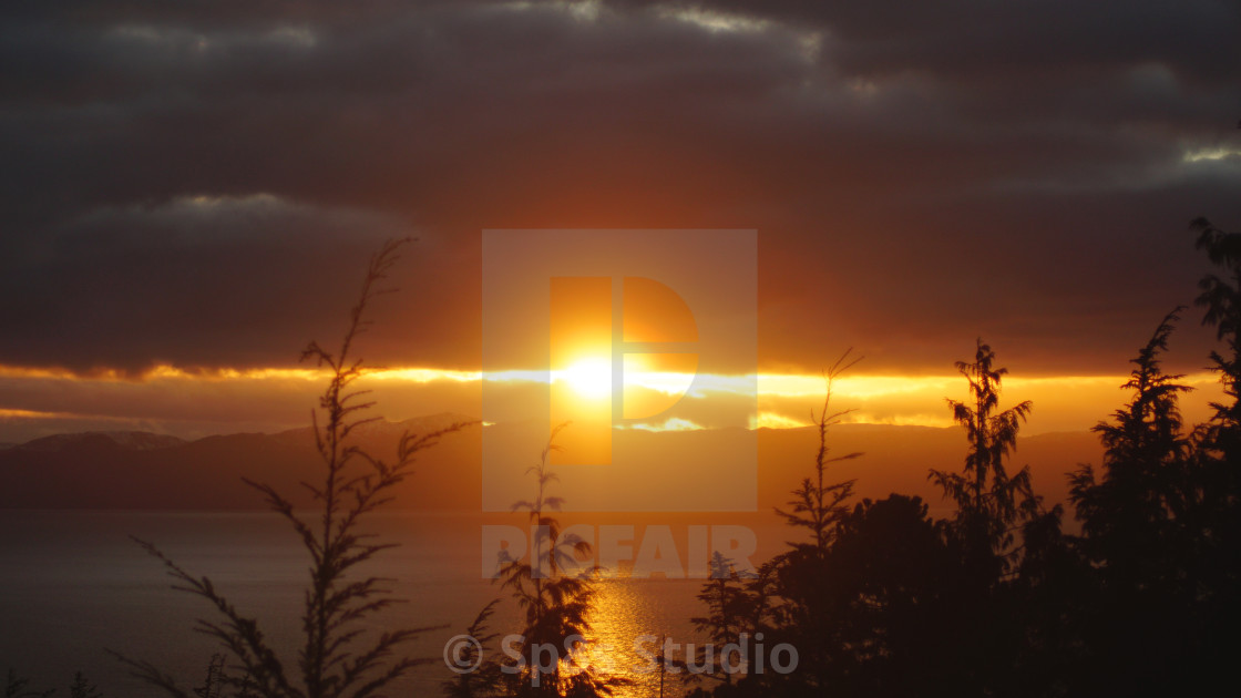 "Ketchikan Alaska sunset" stock image