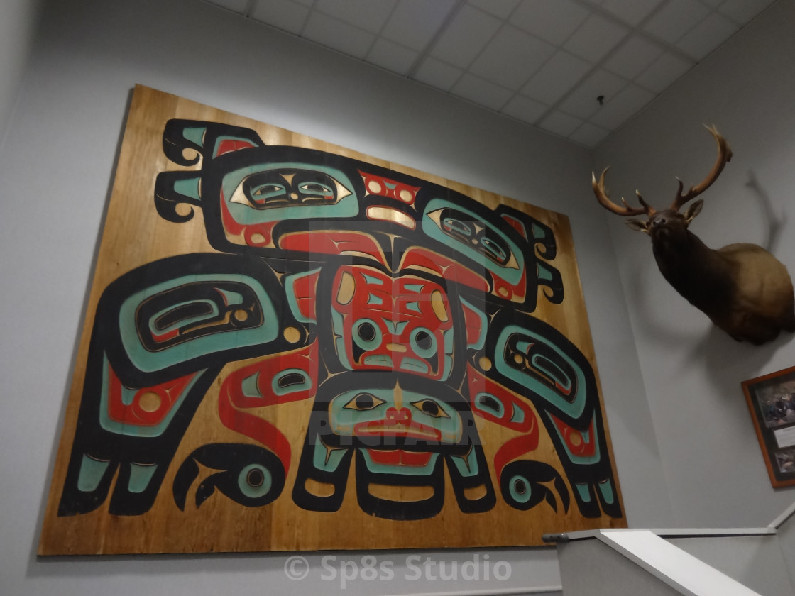 "Ketchikan Airport carving" stock image