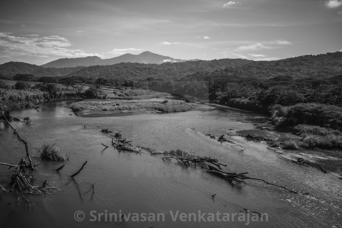 "View of River Tarcoles from Crocodile Bridge" stock image