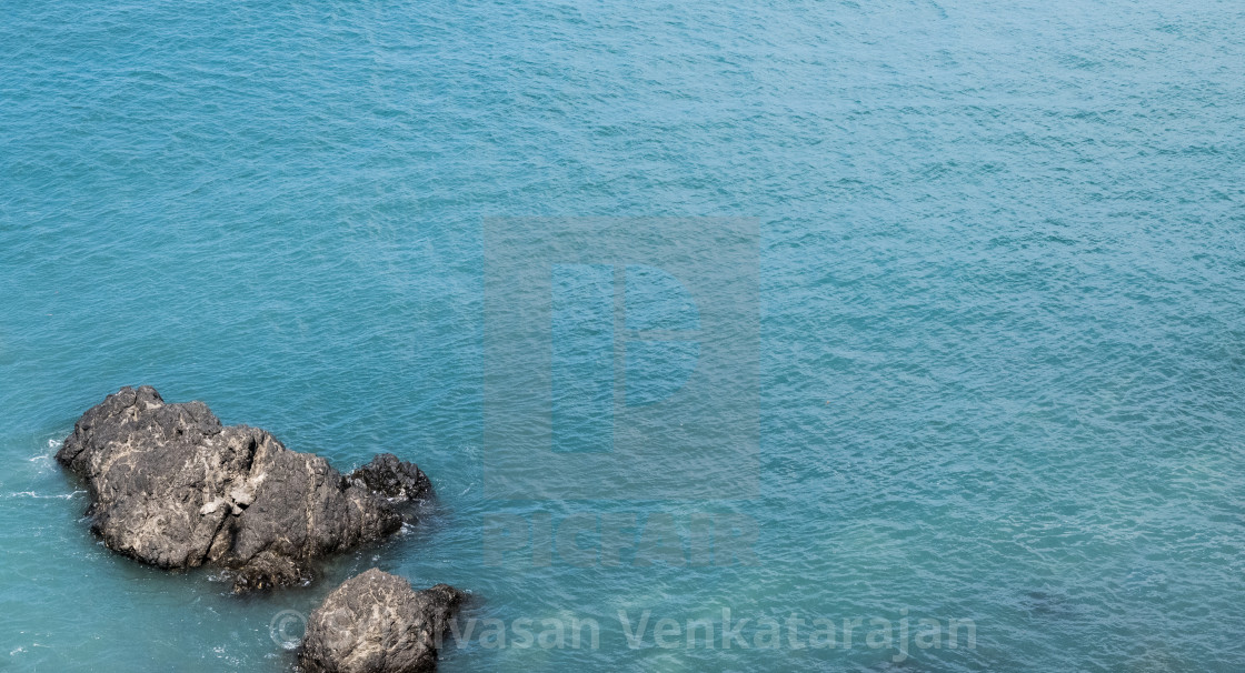 "Volcanic Rocks on backwaters" stock image