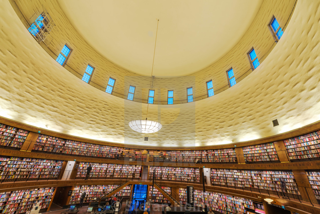"Interior of Stockholm City Library or Stadsbiblioteket by the ar" by Stefan Holm - $6.34 "Interior of Stockholm City Library or Stadsbiblioteket by the ar" stock image