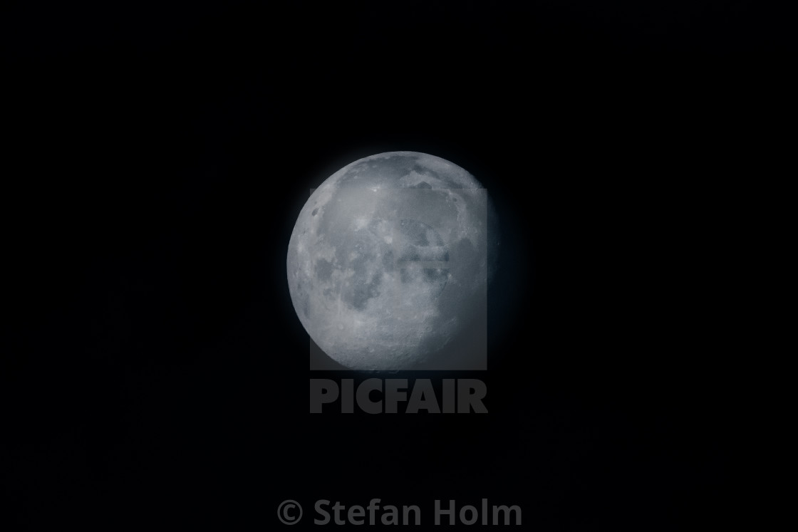 "Shiny moon with on black in its waning gibbous phase during nigh" by Stefan Holm - $6.29 "Shiny moon with on black in its waning gibbous phase during nigh" stock image