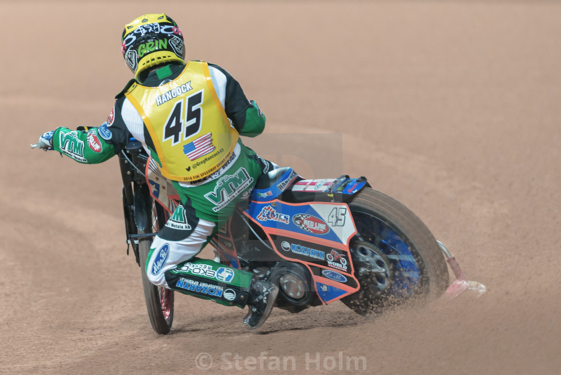 "Greg Hancock (USA) at Stockholm FIM Speedway Grand Prix" by Stefan Holm - $6.32 "Greg Hancock (USA) at Stockholm FIM Speedway Grand Prix" stock image