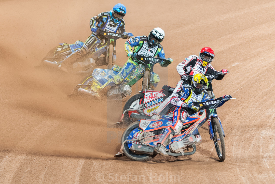 "Greg Hancock from USA leading the heat at the TEGERA Stockholm F" by Stefan Holm - $6.30 "Greg Hancock from USA leading the heat at the TEGERA Stockholm F" stock image