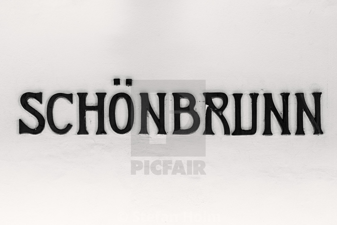 "Closeup of the sign a the U bahn station of Schonbrunn" by Stefan Holm - $6.31 "Closeup of the sign a the U bahn station of Schonbrunn" stock image