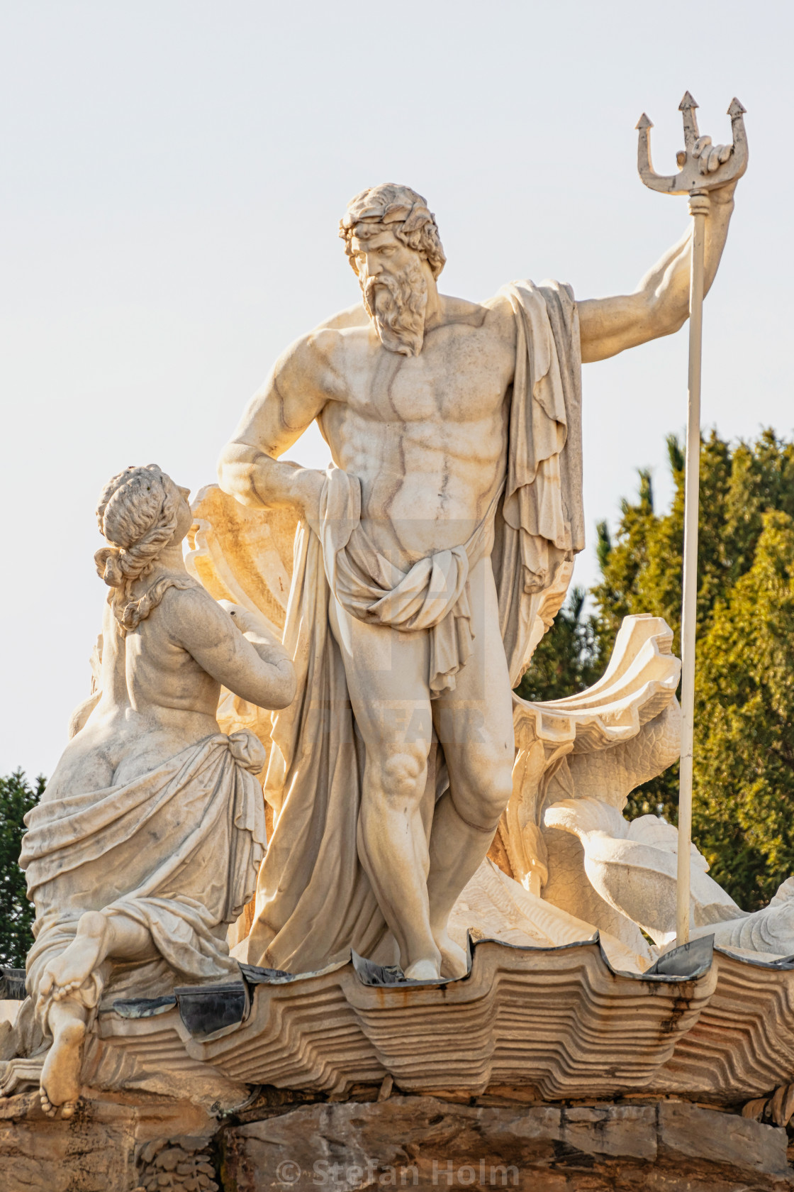 "Closeup of the Neptune sculpture at the fountain in front of Sch" by Stefan Holm - $6.30 "Closeup of the Neptune sculpture at the fountain in front of Sch" stock image