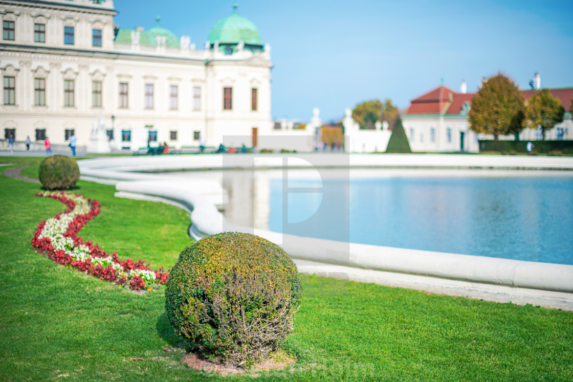 "Belvedere Palace with green garden and flowers with a pond refle" by Stefan Holm - $6.31 "Belvedere Palace with green garden and flowers with a pond refle" stock image
