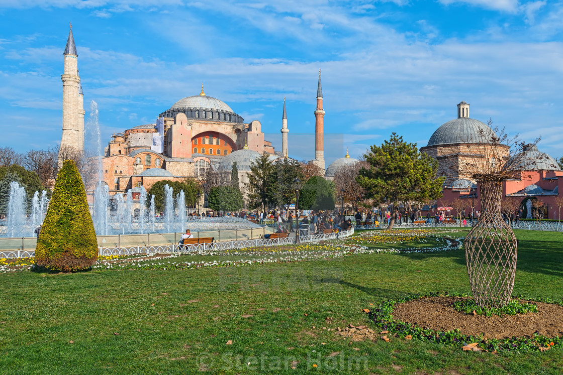 "Hagia Sophia and the garden with the fountain" by Stefan Holm - $6.32 "Hagia Sophia and the garden with the fountain" stock image
