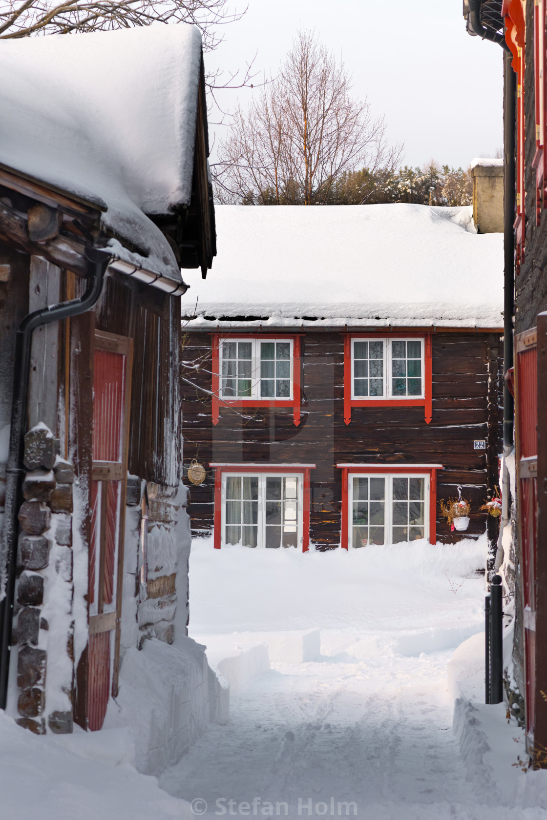 "Nice path to a typical Roros building in red and black wood duri" by Stefan Holm - $6.29 "Nice path to a typical Roros building in red and black wood duri" stock image