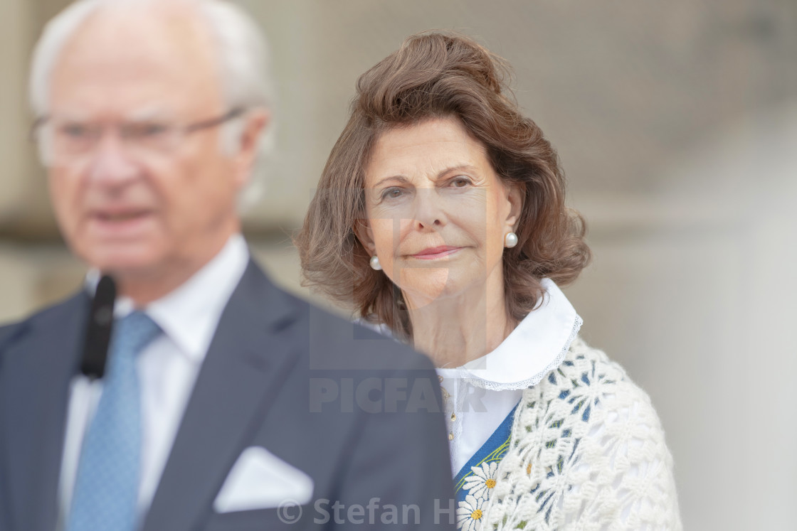 "Swedish national day with King Carl XVI and Queen Silvia at the" by Stefan Holm - $6.32 "Swedish national day with King Carl XVI and Queen Silvia at the" stock image
