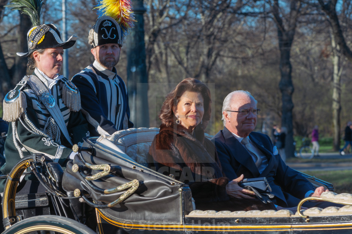 "Celebration of Carl XVI Gustaf of Sweden on his 70ths birthday" stock image