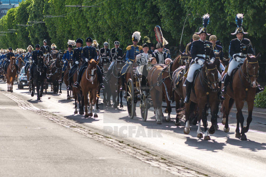 "Royal cortege with the King and Queen of Sweden with mounted gua" by Stefan Holm - $6.31 "Royal cortege with the King and Queen of Sweden with mounted gua" stock image