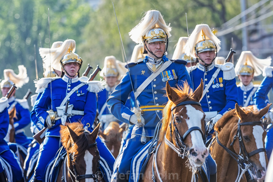 "Swedish Royal Guards on horse in blue uniforms at the swedish na" by Stefan Holm - $6.32 "Swedish Royal Guards on horse in blue uniforms at the swedish na" stock image