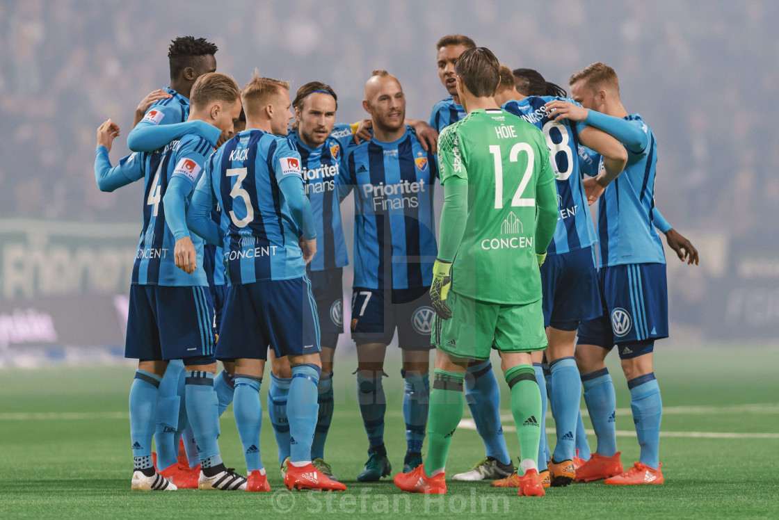"DIF players in a ring before the soccer derby between Hammarby v" by Stefan Holm - $6.31 "DIF players in a ring before the soccer derby between Hammarby v" stock image