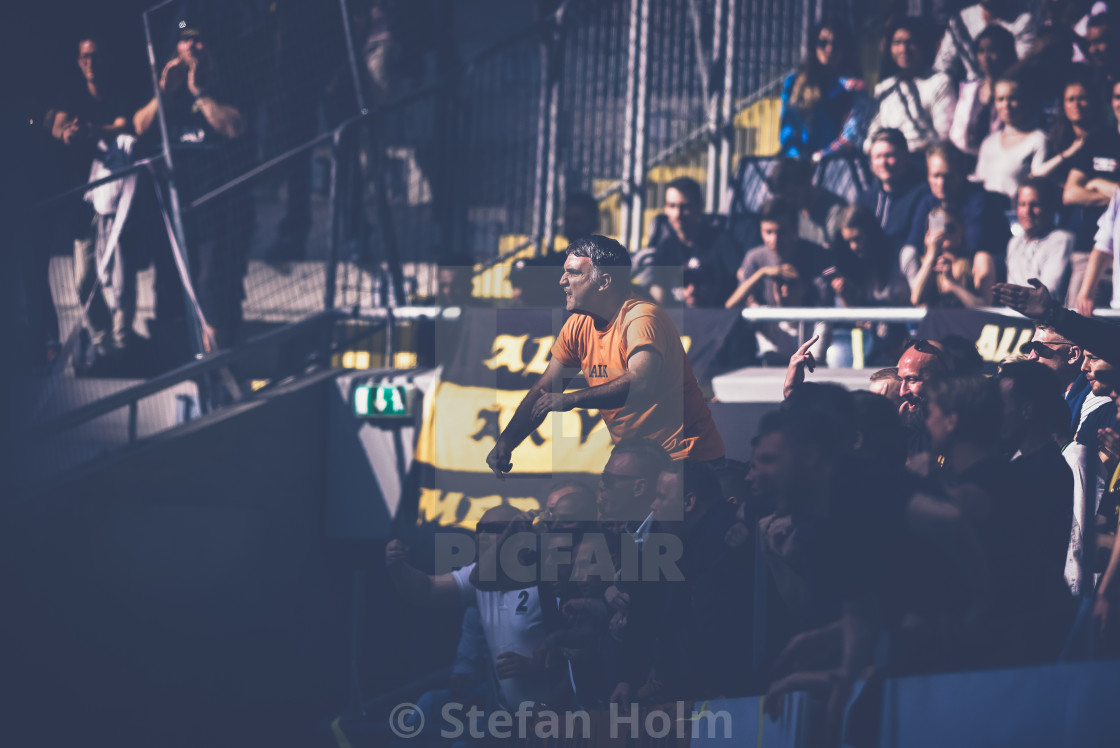 "AIK fans at the soccer derby between AIK and DIF in Allsvenskan" by Stefan Holm - $6.34 "AIK fans at the soccer derby between AIK and DIF in Allsvenskan" stock image