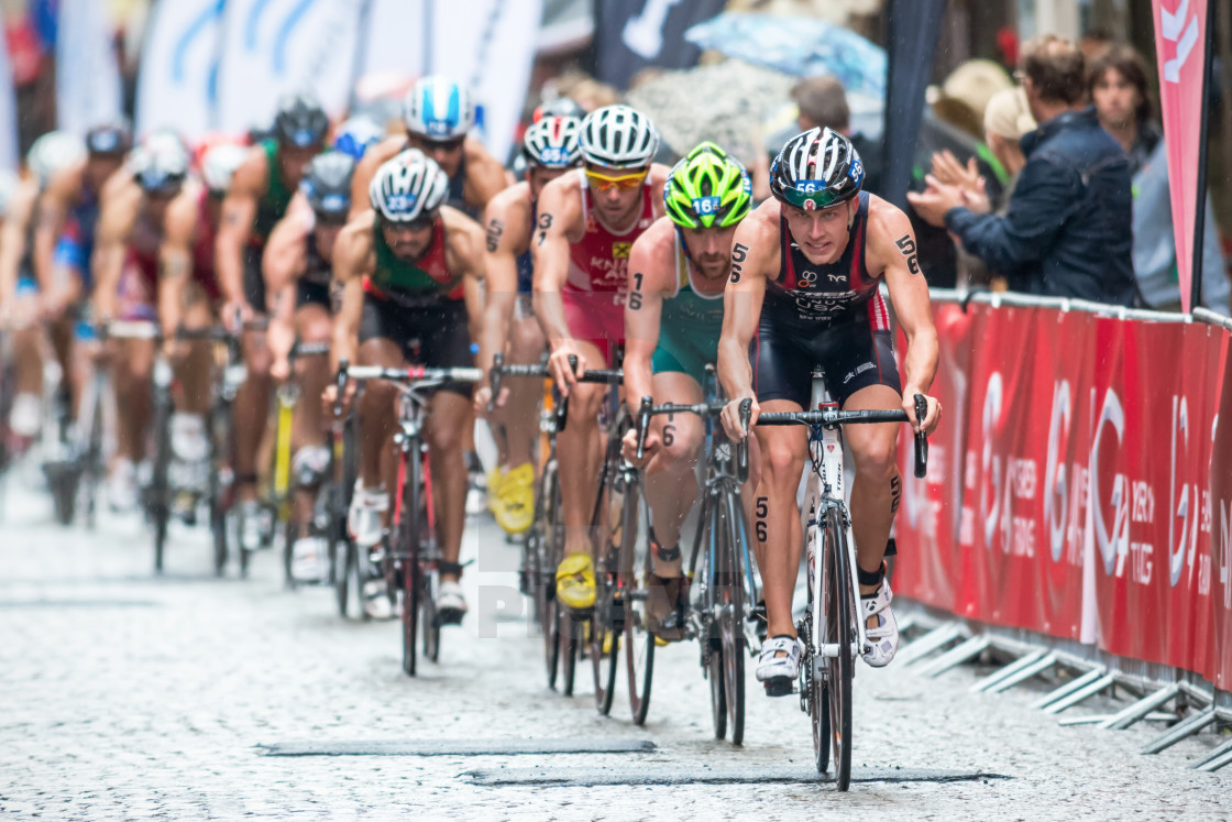 "Ben Kanute from USA leading a big group in wet weather at the Me" by Stefan Holm - $6.35 "Ben Kanute from USA leading a big group in wet weather at the Me" stock image