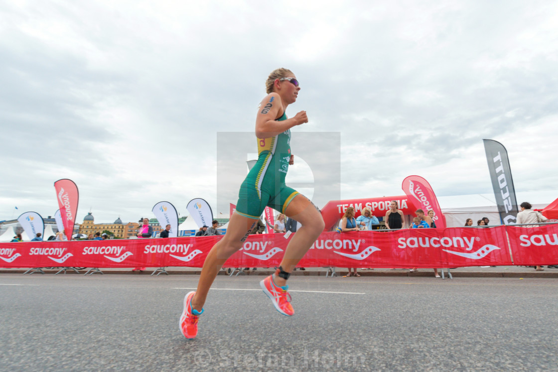 "Emma Jackson (AUS) running in wide angle view at the Women ITU T" by Stefan Holm - $6.34 "Emma Jackson (AUS) running in wide angle view at the Women ITU T" stock image