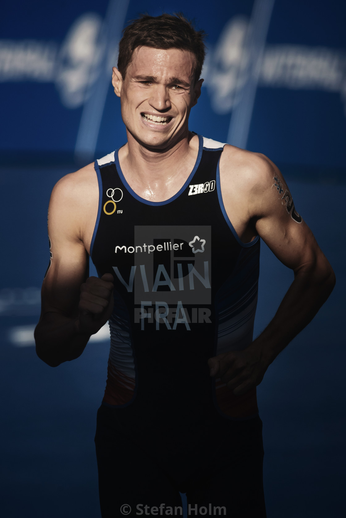 "Simon Viain (FRA) running into the finishline at the ITU triathl" by Stefan Holm - $6.34 "Simon Viain (FRA) running into the finishline at the ITU triathl" stock image