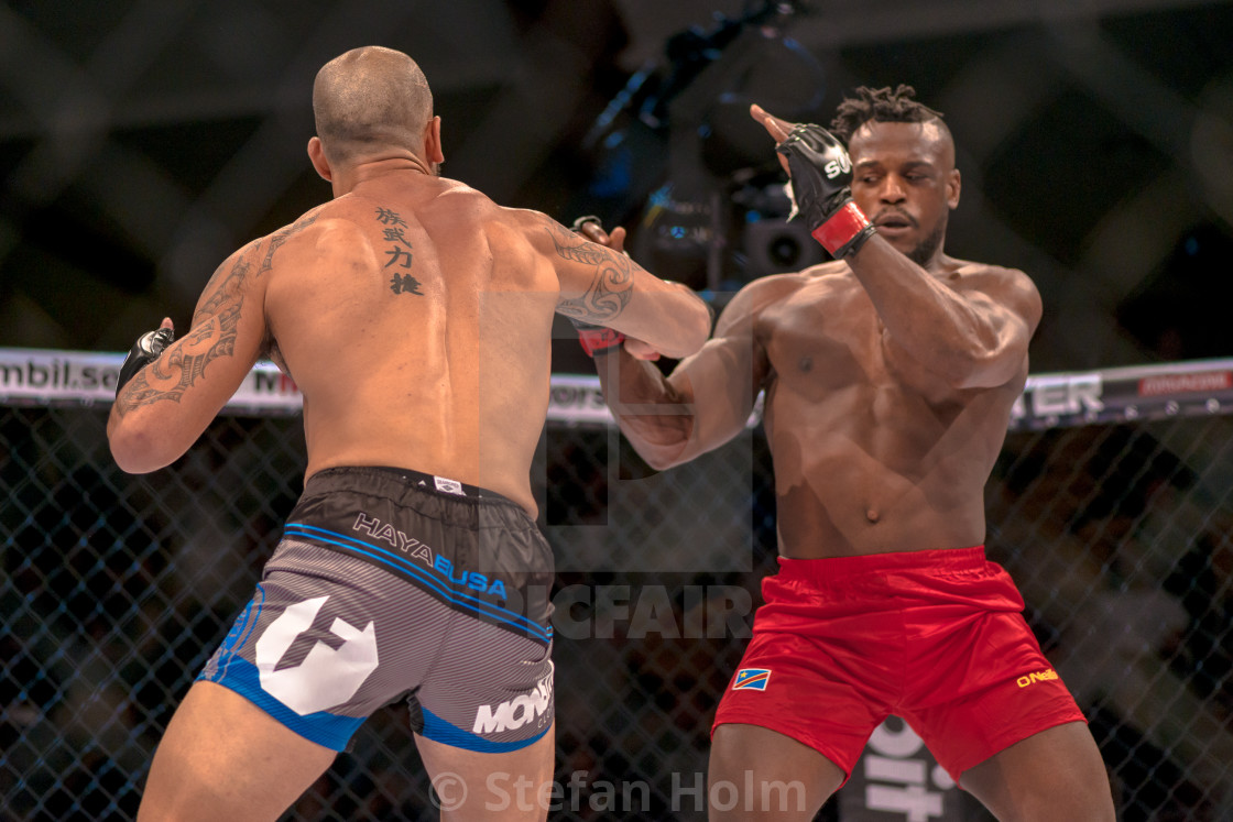 "MMA title fight between Papy Abedi vs Dylan Andrews at Superior" by Stefan Holm - $6.31 "MMA title fight between Papy Abedi vs Dylan Andrews at Superior" stock image