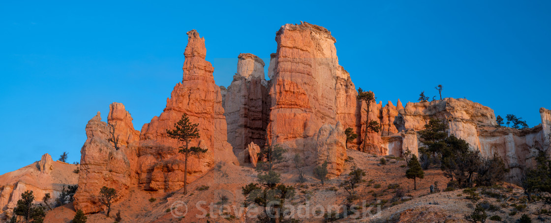 "Landscape photograph of the Mossy Cave area of Bryce Canyon National Park in..." stock image