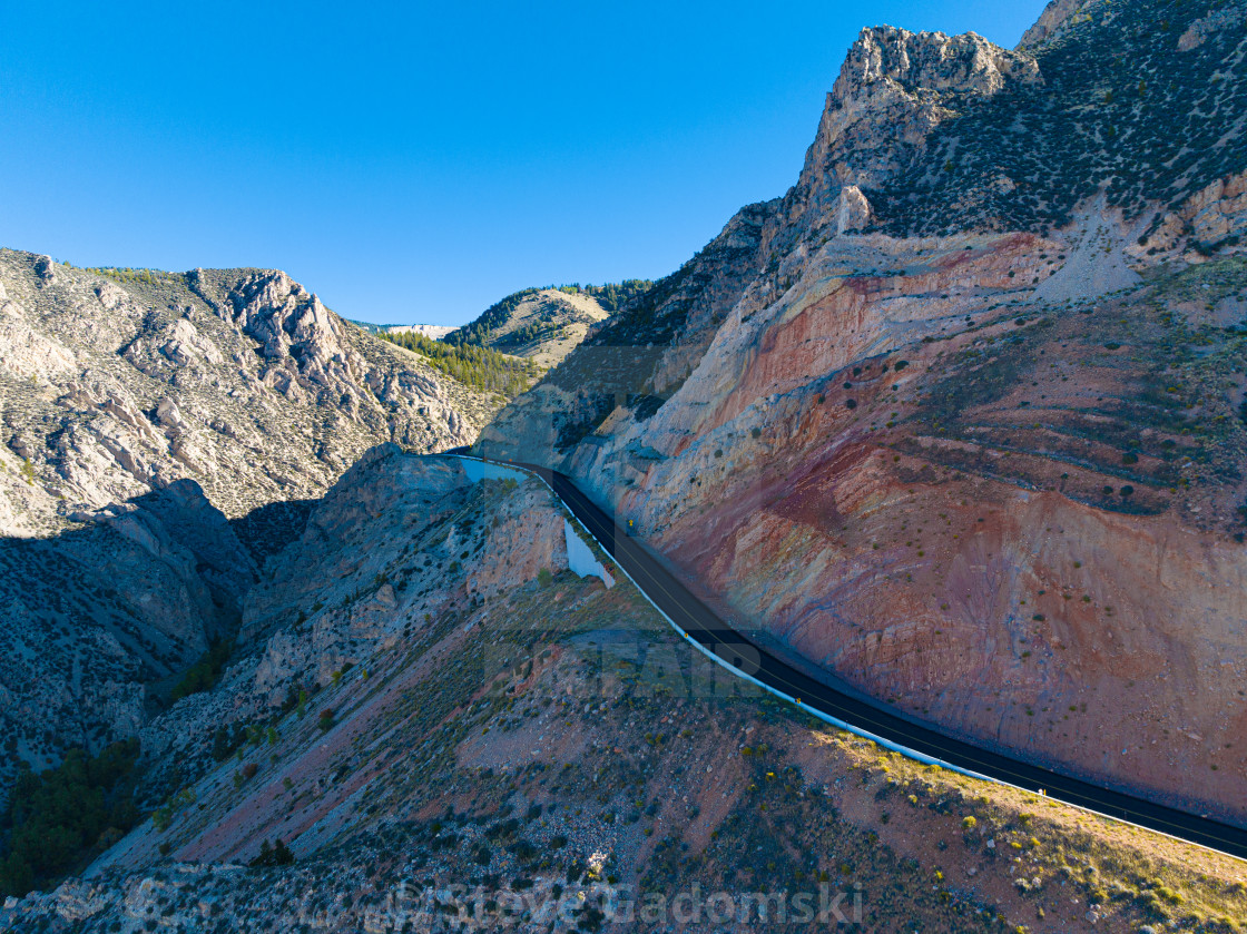 "Highway 14 Bighorn Mountains Wyoming" stock image