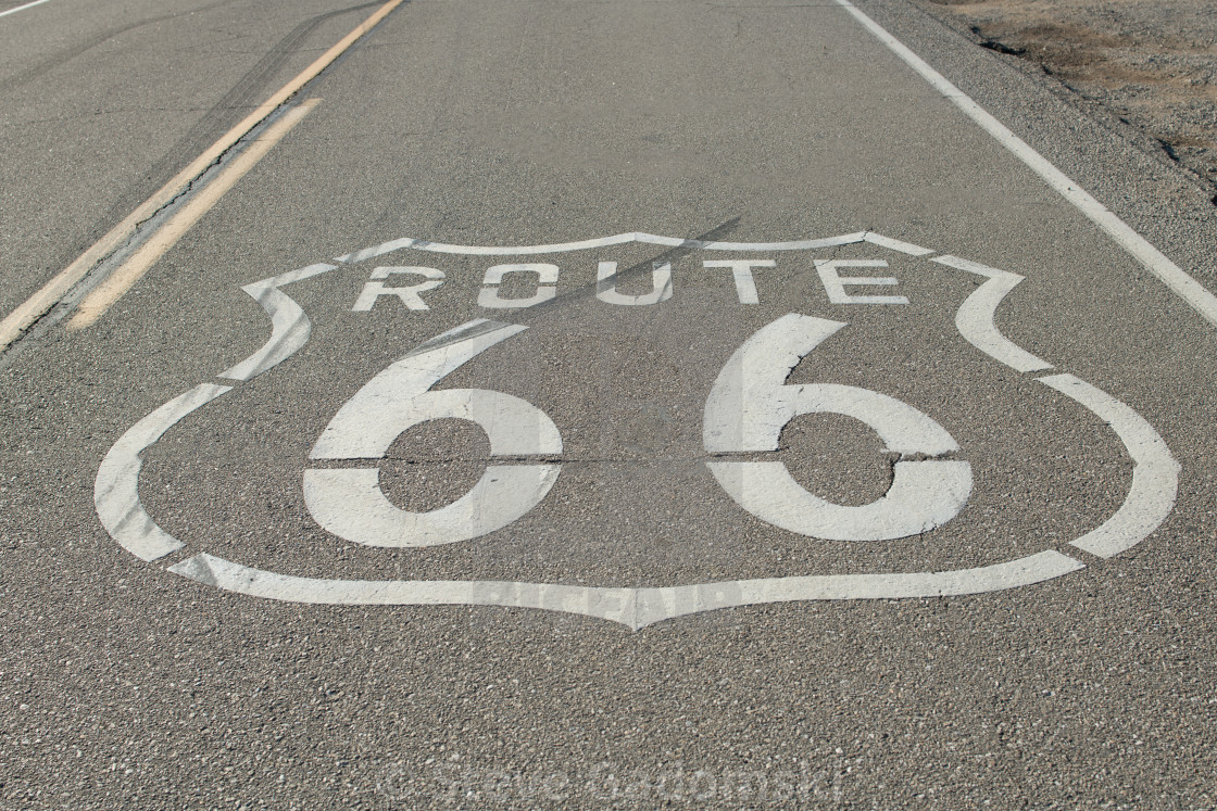 "Route 66 Shield Close Up" stock image