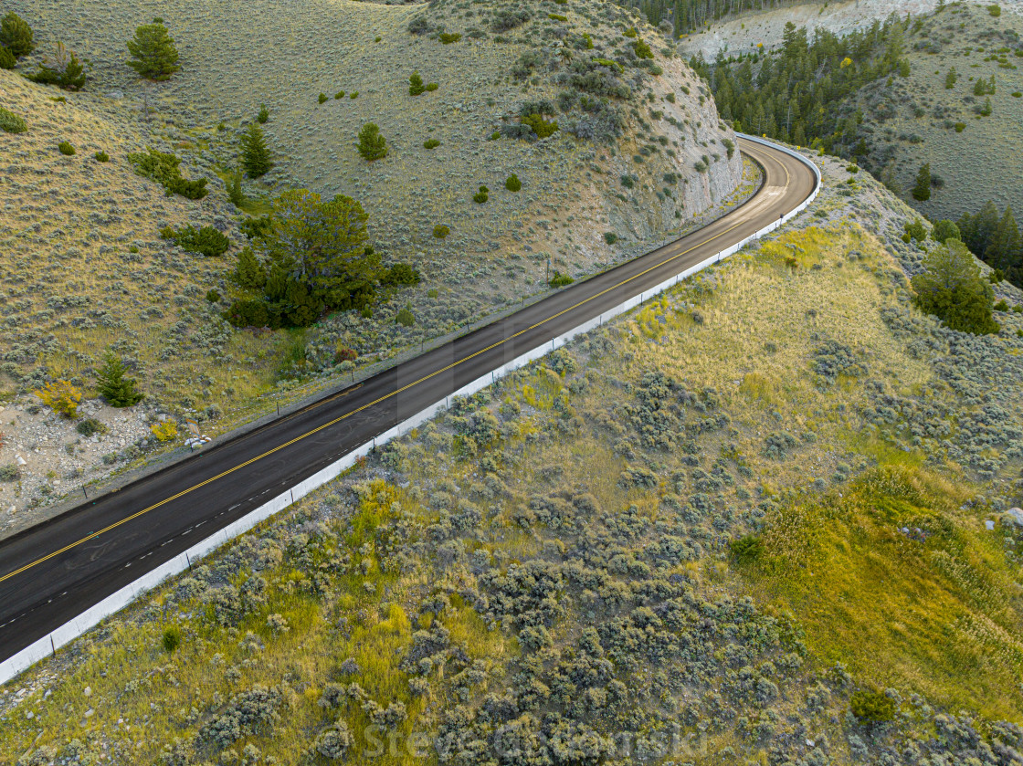 "Wyoming Highway 14 Bighorn Mountains" stock image