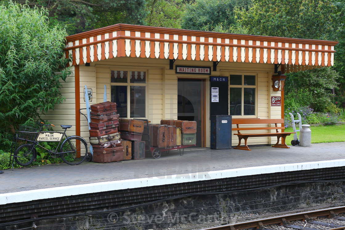 "Vintage railway waiting room" stock image