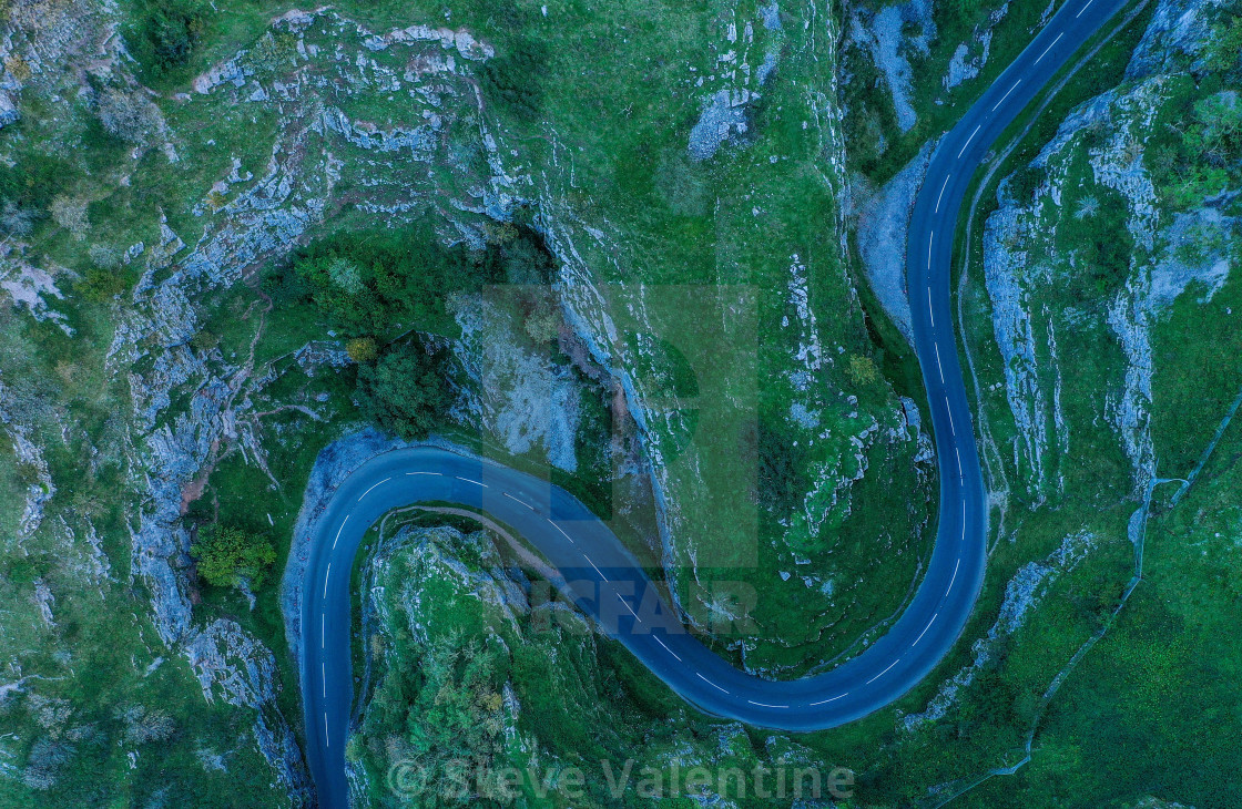 "S Road Through Cheddar Gorge" by Steve Valentine - £24.80 "S Road Through Cheddar Gorge" stock image