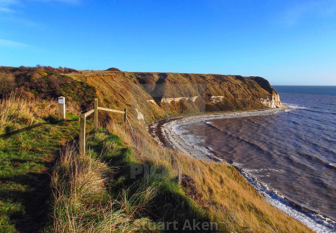 "Winter Sun on Path to Flamborough" stock image