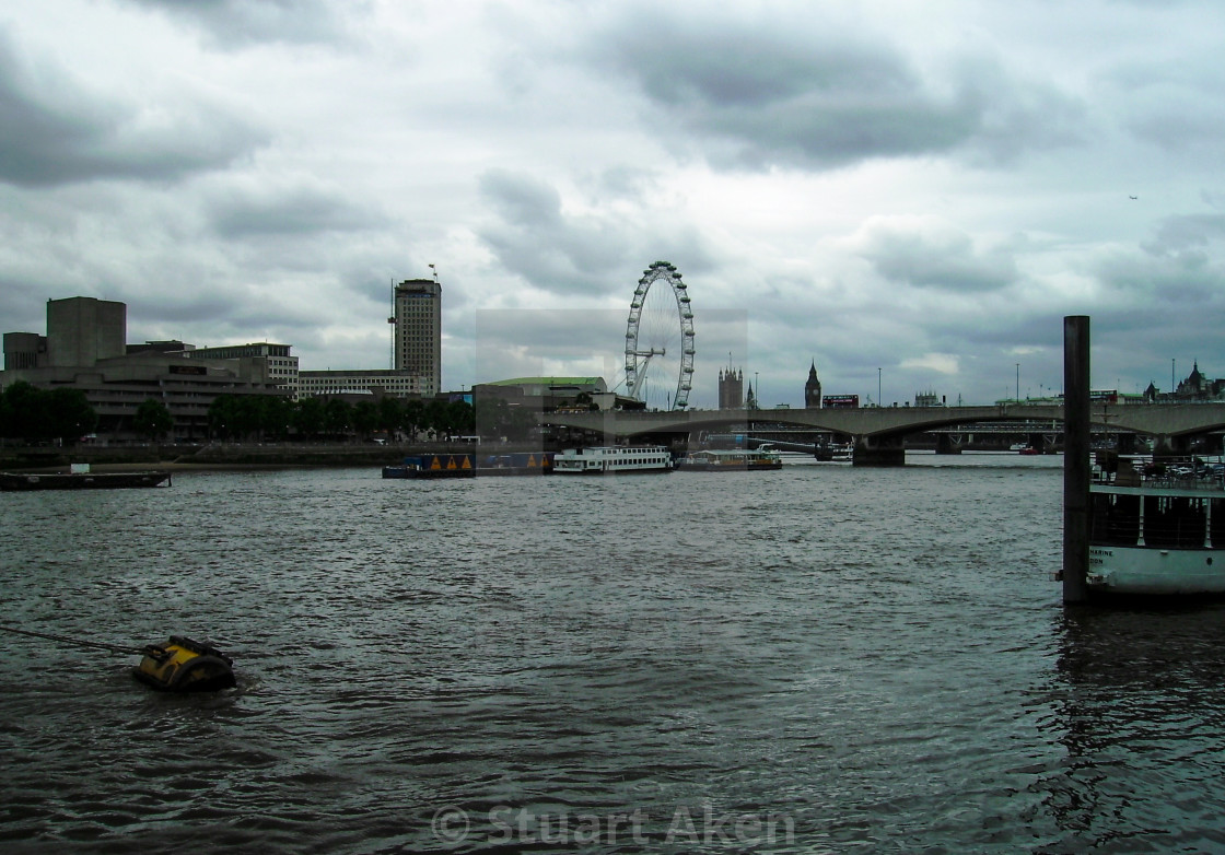 "London Eye on a Dull Day" stock image