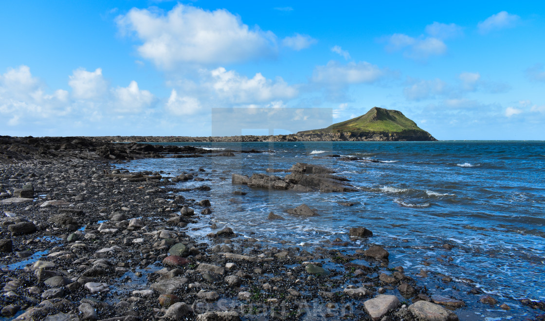 "Rhosilli Worms Head Inner Head Approach" stock image