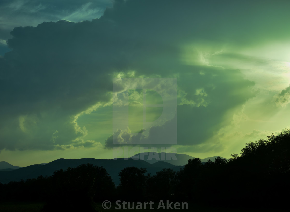 "Storm Building on Road to Rome" stock image