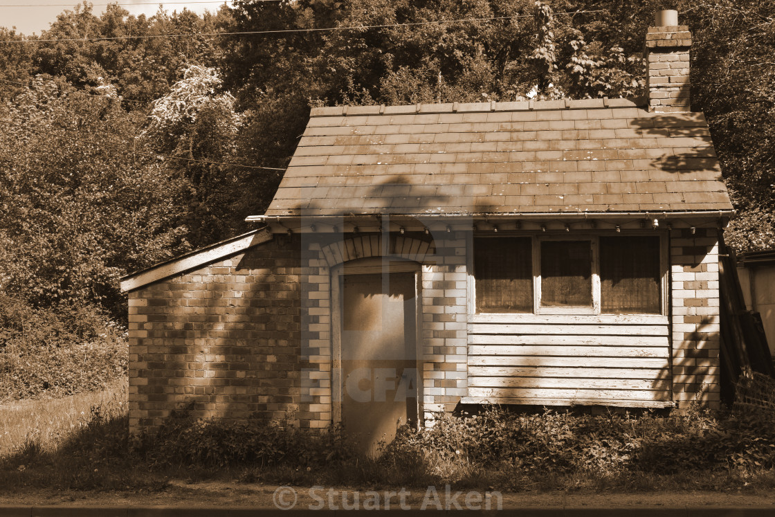 "Roadside Hut Sepia" stock image