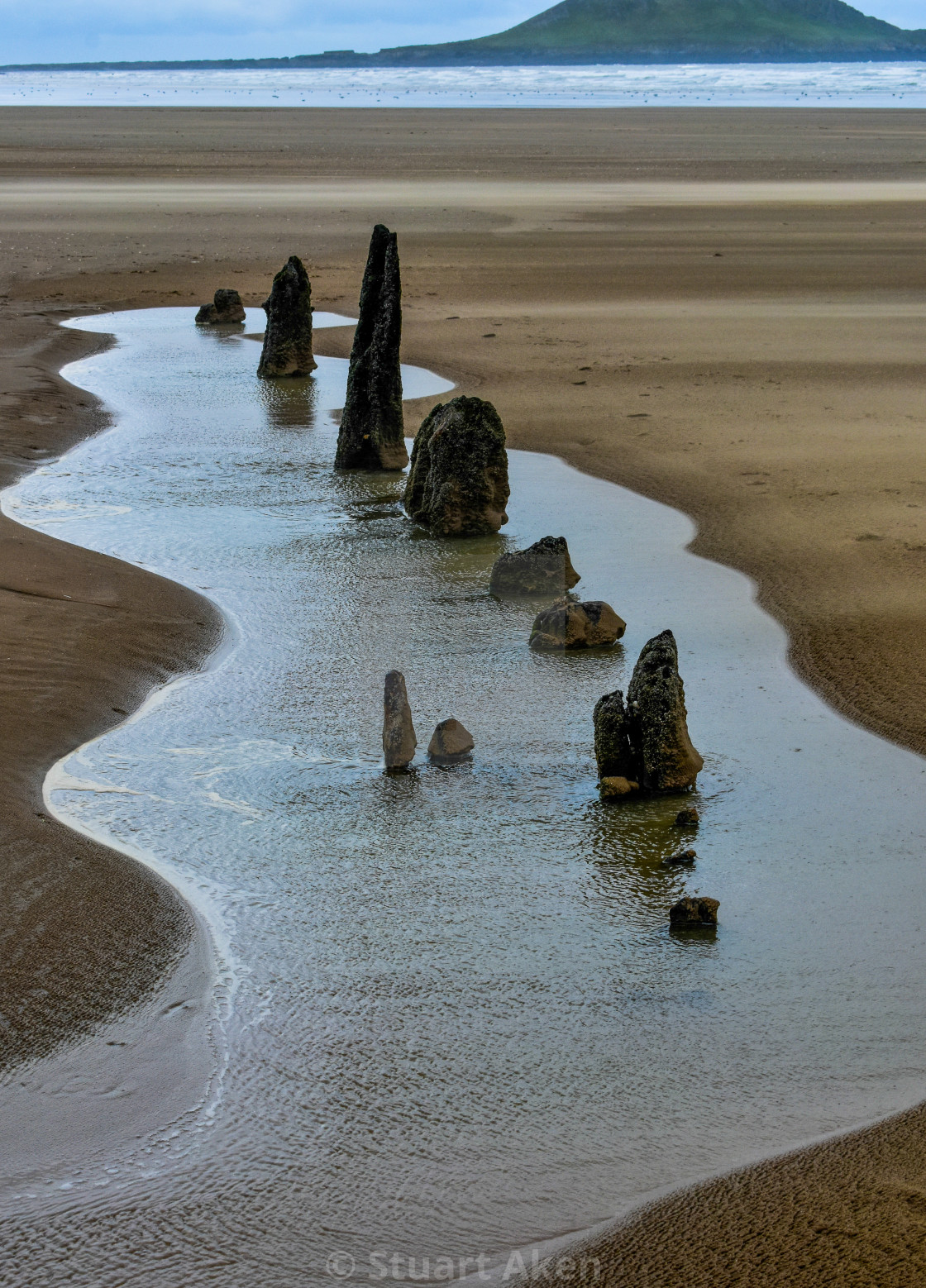 "Helvetica in Rhossili Bay" stock image