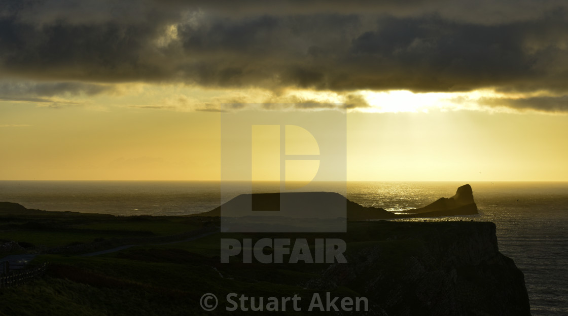 "Sunset over Worm's Head #1" stock image