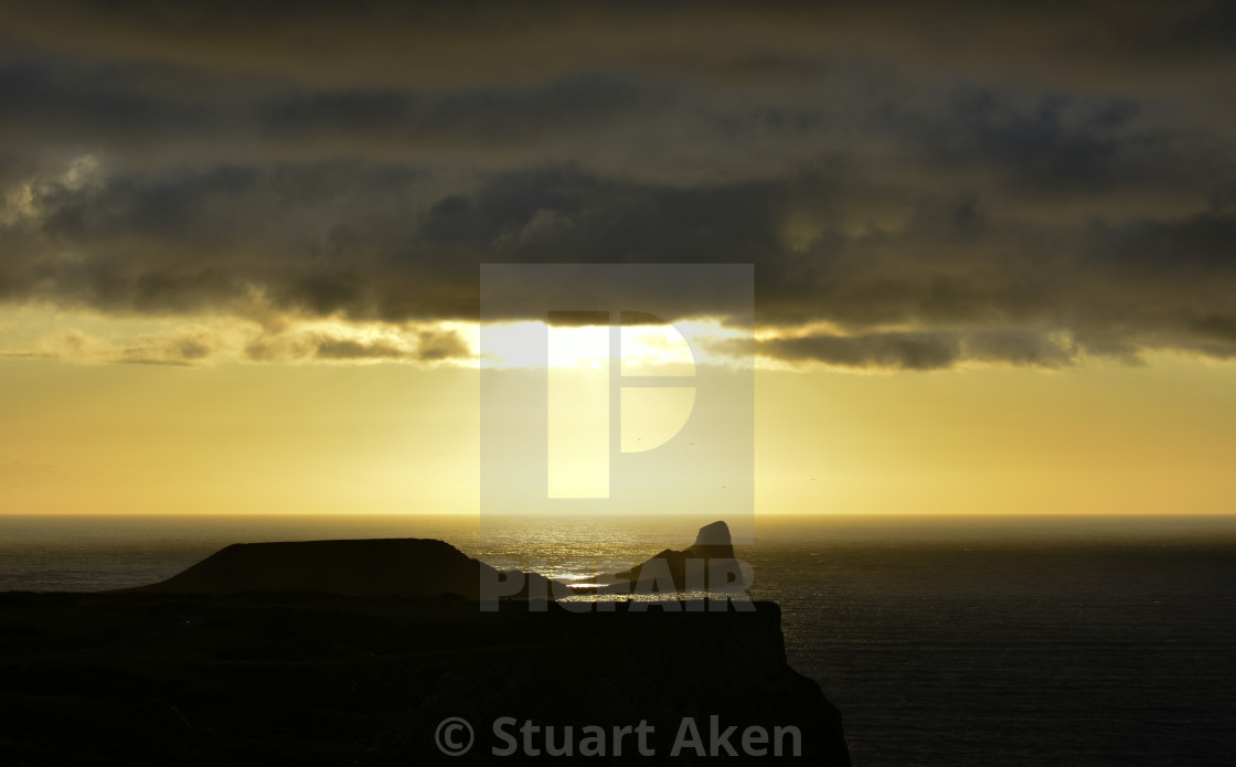 "Sunset over Worm's Head #3" stock image