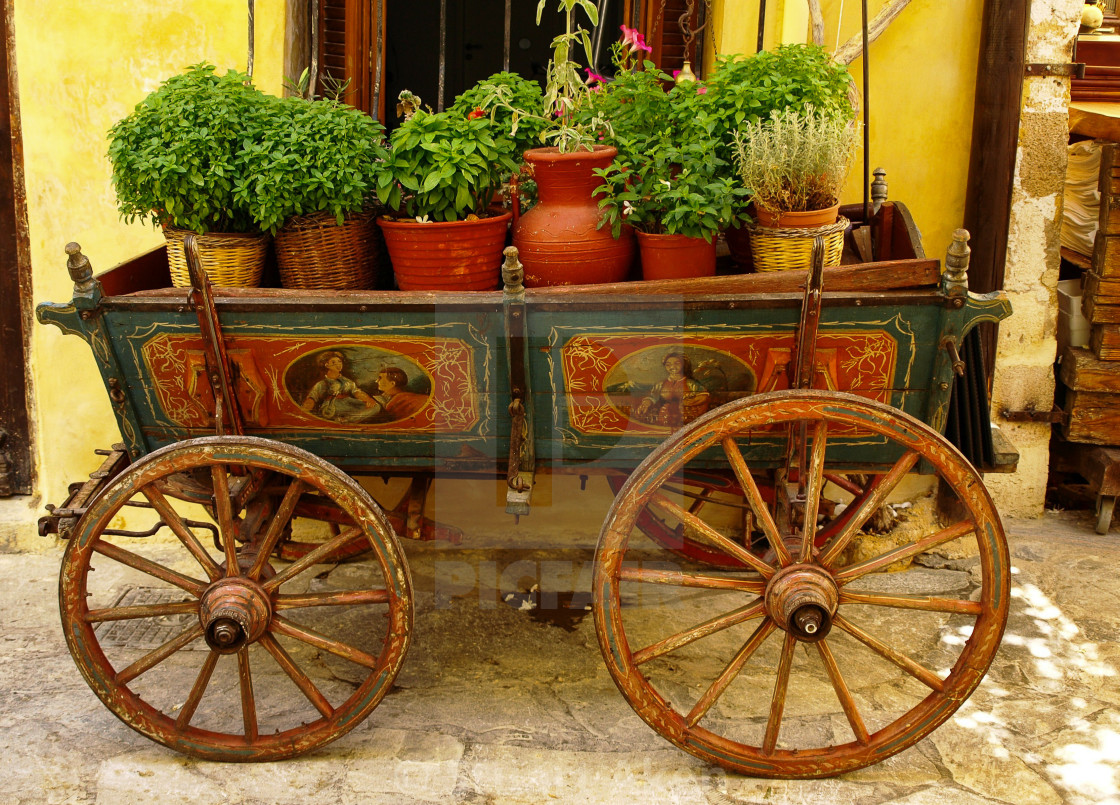 "Cart of Herbs, Greece" stock image